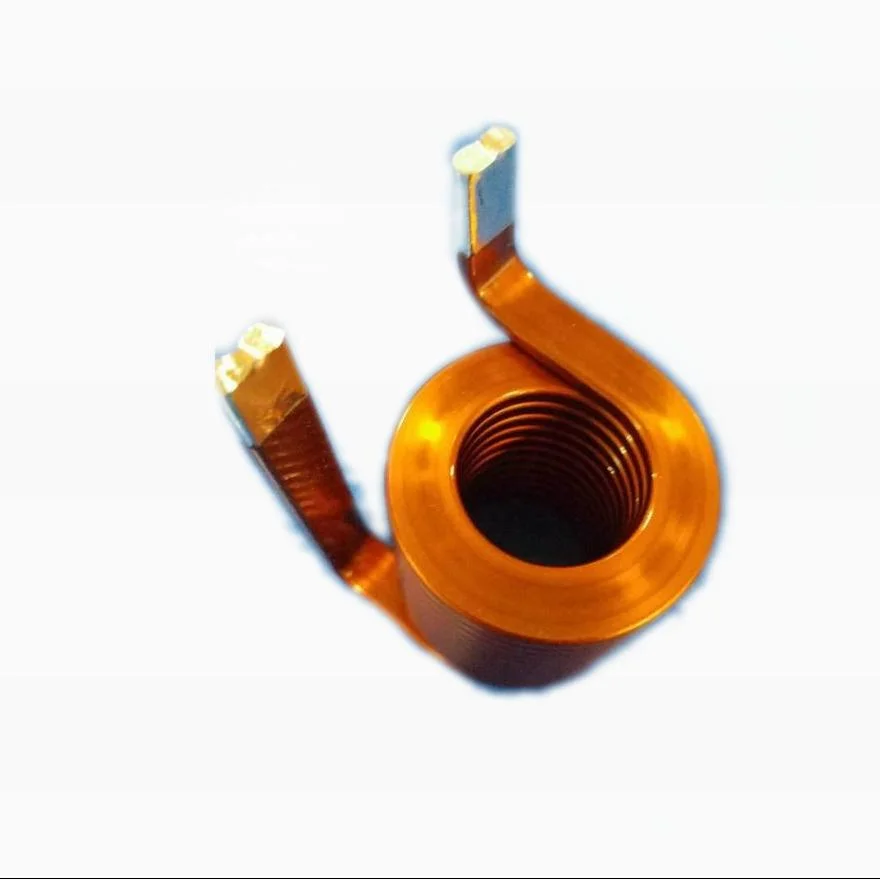 Professional Coated Copper Wire Flat Copper Coil Customized Winding Turns One Head/Double Head Flat Copper Coil for Automotive Inductor Sensor